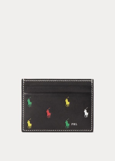 Porta Tarjetas Polo Ralph Lauren Mujer Negros / Multicolor - Leather Pony - AGCVX3486